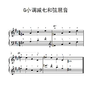 G小调减七和弦琶音 钢琴谱
