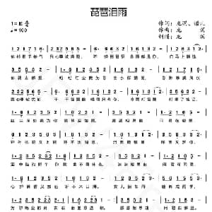 琵琶泪雨_通俗唱法乐谱_词曲:龙溟 诺儿 龙溟