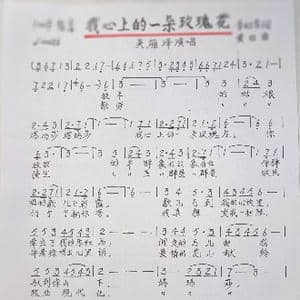 我心上的一朵玫瑰花_歌谱投稿_词曲:李幼容 黄田