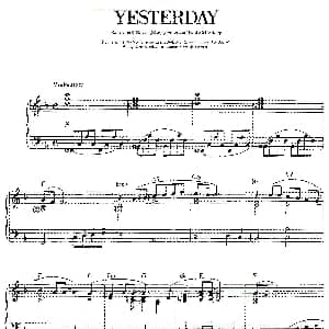 100首欧美流行歌曲钢琴独奏 YESTERDAY 钢琴谱