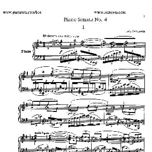 Fourth Piano Sonata S.360 钢琴谱 里奥 奥恩斯坦 Leo Ornstein