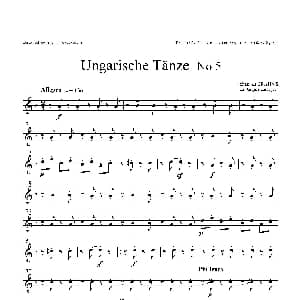 萨克斯谱 | Ungarische Tnze No 5 十五重奏Bar.1 2 3分谱