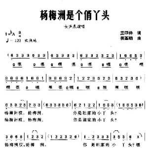 杨梅洲是个俏丫头_合唱歌谱_词曲:王印祥 侯基明