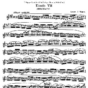长笛曲谱 | 长笛演奏基础教程练习 Etude 7 E Wagner E 韦格