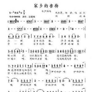 家乡的杏梅_民歌简谱_词曲:朱积聚 杨静 程远 刘程远