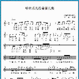 哈密瓜儿沿着藤儿爬_歌曲简谱_词曲:邓海华 蒋军荣 蒋军荣