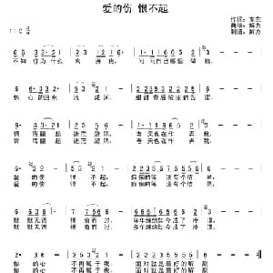 爱的伤,恨不起_通俗唱法乐谱_词曲:东东 解力