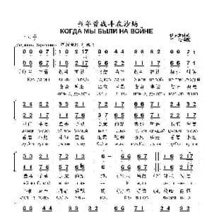 当年曾战斗在沙场КОГДА МЫ БЫЛИ НА ВОЙНЕ_歌曲简谱_词曲:俄罗斯民歌