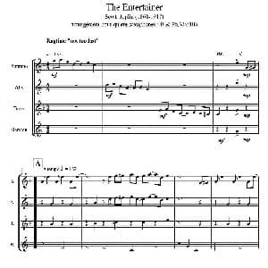 萨克斯谱 | The Entertainer 四重奏 Scott Joplin 1868 1917