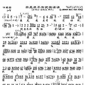 节振国 非是我不肯把实话讲_歌曲简谱_词曲:暂无 恒流星制谱