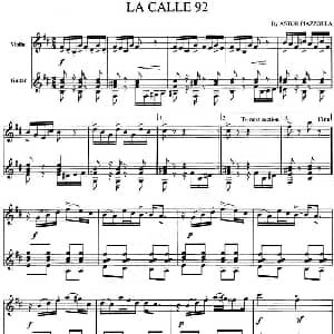 小提琴谱 | LA CALLE 92 拉卡92 小提琴 吉他 皮亚佐拉