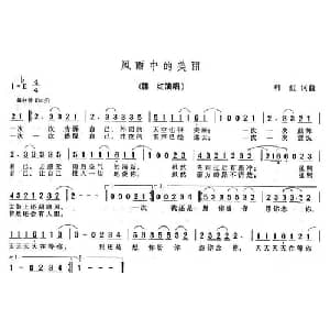 风雨中的美丽_通俗唱法乐谱_词曲:韩红 韩红