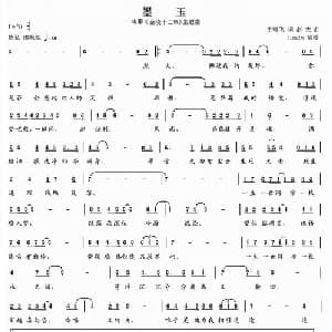 墨玉_通俗唱法乐谱_词曲:王鸣飞 赵杰