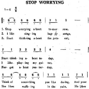 STOP WORRYING_外国歌谱