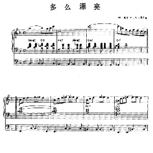 电子琴谱 | 多么漂亮 双排键电子琴 M.魏尔P.S.魏尔