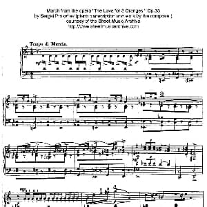 Marche from The Love for 3 Oranges Op.33 钢琴谱 普罗科菲耶夫 Prokofiev