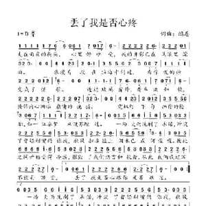 丢了我你是否心疼_歌曲简谱_词曲:鸿恩 鸿恩