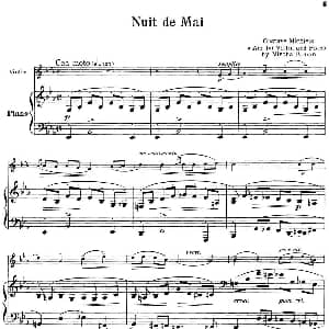小提琴谱 | Nuit de Mai 小提琴 钢琴伴奏 Gustave Michiels曲 Mischa Elman改编