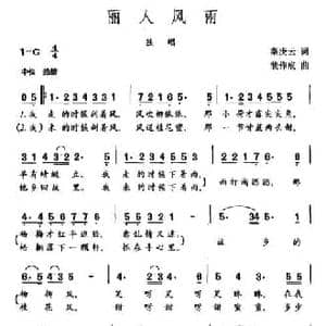 丽人风雨_民歌简谱_词曲:秦庚云 裴作成