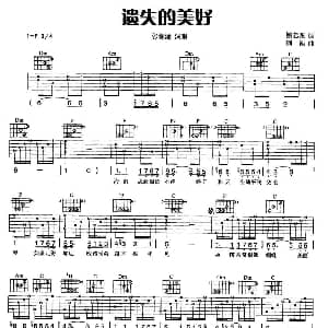 遗失的美好 吉他谱 张韶涵 姚若龙 阿沁