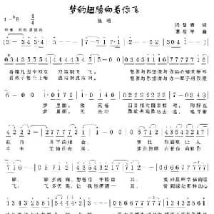 梦的翅膀向着你飞_通俗唱法乐谱_词曲:冯慧青 葛敬平