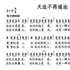 天边不再遥远_民歌简谱_词曲:宁国涛 李志祥