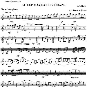 萨克斯谱 | SHEEP MAY SAFELY GRAZE 四重奏 次中音萨克斯分谱