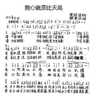 我心就是比天高_歌谱投稿_词曲:蔡恒波 樊章保