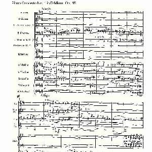 D小调钢琴第一协奏曲, Op.15第二乐章 钢琴谱