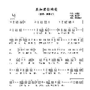 ​虽知君你难受_歌谱投稿_词曲:卢国沾 黎小田