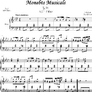 音乐的瞬间第三首 钢琴谱 奥 舒伯特