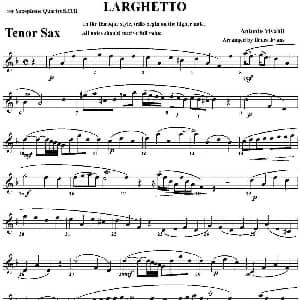 萨克斯谱 | LARGHETTO 四重奏 次中音萨克斯分谱