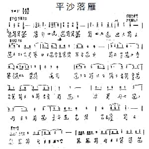 平沙落雁 古琴谱 许光毅记谱 郑觐文传授 许光毅记谱