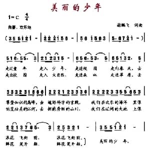 美丽的少年_儿歌乐谱_词曲:谢鹏飞 谢鹏飞