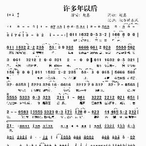 许多年以后_歌谱投稿_词曲:赵鑫 赵鑫