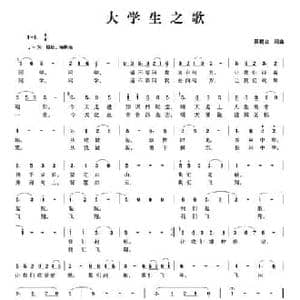 大学生之歌_民歌简谱_词曲:吴鹤立 吴鹤立