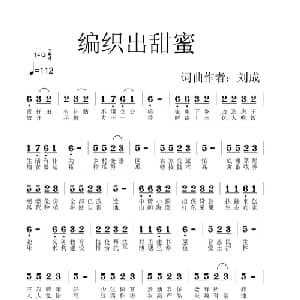 编织出甜蜜_通俗唱法乐谱_词曲:刘成 刘成