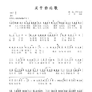 关于你的歌_通俗唱法乐谱_词曲:阿泰 罗升光