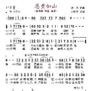 恩重如山_歌谱投稿_词曲:胡力 胡力