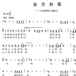 金贵如歌_民歌简谱_词曲:陈颖波 阿乐腾布音