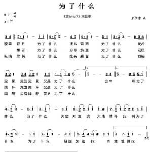 为了什么_通俗唱法乐谱_词曲: 王佑贵