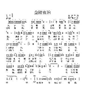 金陵夜泊_歌曲简谱_词曲:凌耀平 高音敏子