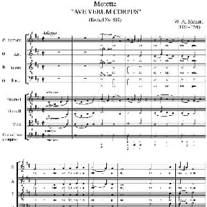 萨克斯谱 | MotetteAVE VERUM CORPUS Kochel No.618 萨克斯四重奏