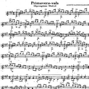 Primavera vals 吉他谱 奥古斯汀 巴里奥斯 曼戈雷 Agustin Barrios Mangore