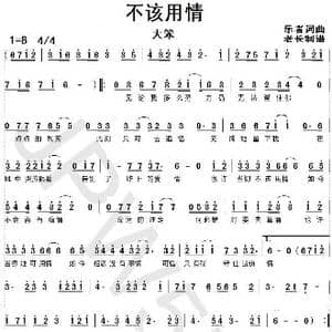 不该用情_歌谱投稿_词曲:乐者 乐者