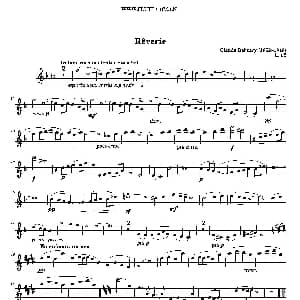 长笛曲谱 | Debussy Reverie 德彪西 幻想曲 德彪西 Debussy