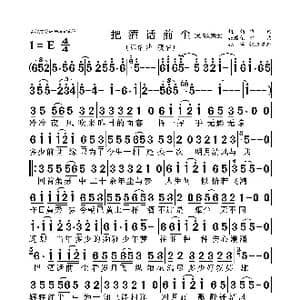 把酒话前尘_歌曲简谱_词曲:娃 娃 张国荣