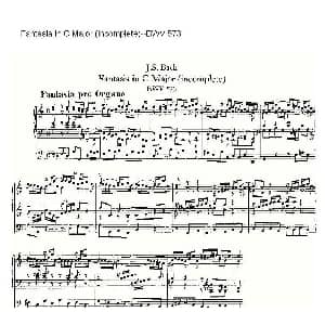 Fantasia in C Major incomplete BWV 573 管风琴谱 ohann Sebastian Bach 约翰 塞巴斯蒂安 巴赫