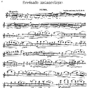 长笛曲谱 | Serenade melancolique Op.57 No.2 丹麦 安德森