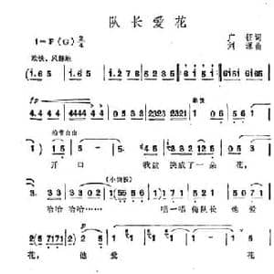 队长爱花_民歌简谱_词曲:广征 刘源